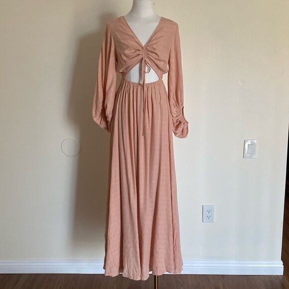 Aura the Label Peach Maxi Cutout Dress Size Small New With Tags - Picture 5 of 15